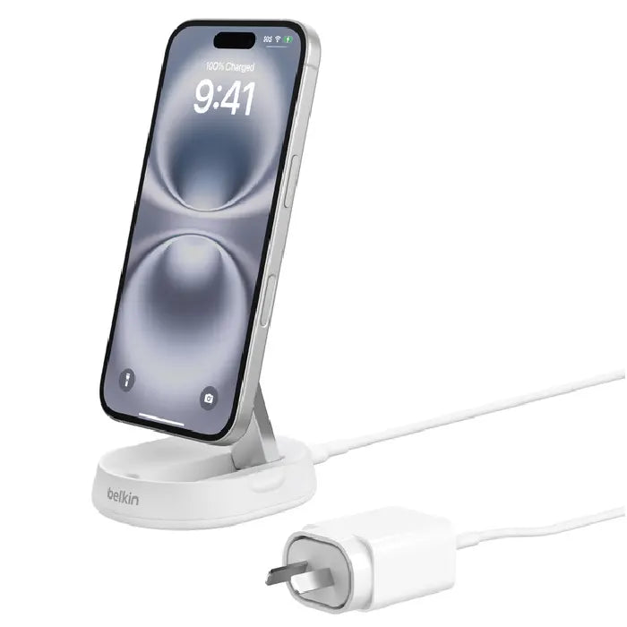 Belkin BoostCharge Pro Convertible Magnetic Charging Stand w/ Qi2(15W)+20W Charger+USB-C Cable(1M...