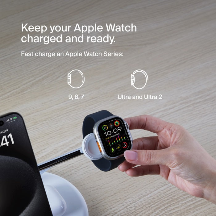 Belkin BoostCharge Pro 3-in-1 Magnetic Qi2 Wireless Charging Stand + 36W Wall Charger + USB-C Cab... - Image 4