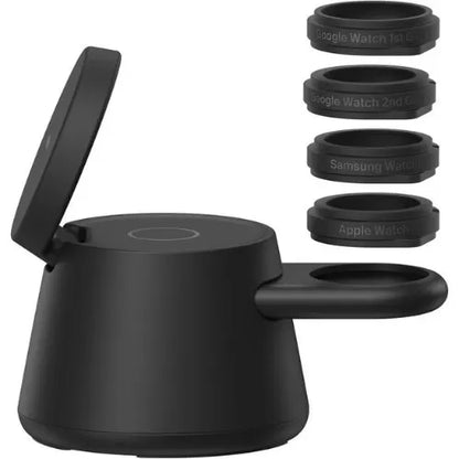 Belkin UltraCharge 3-in-1 Modular Charging Dock w/ Qi2 25W+45W Wall Charger+USB-C Cable(1M) -Blac... - Image 2