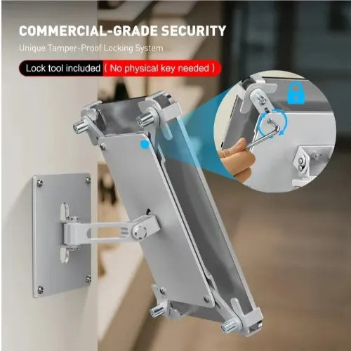 USP Universal Anti-Theft iPad  Tablet Wall Mount - Silver, 360° Rotation, Firts 9.7' to 13',Perfe... - Image 2