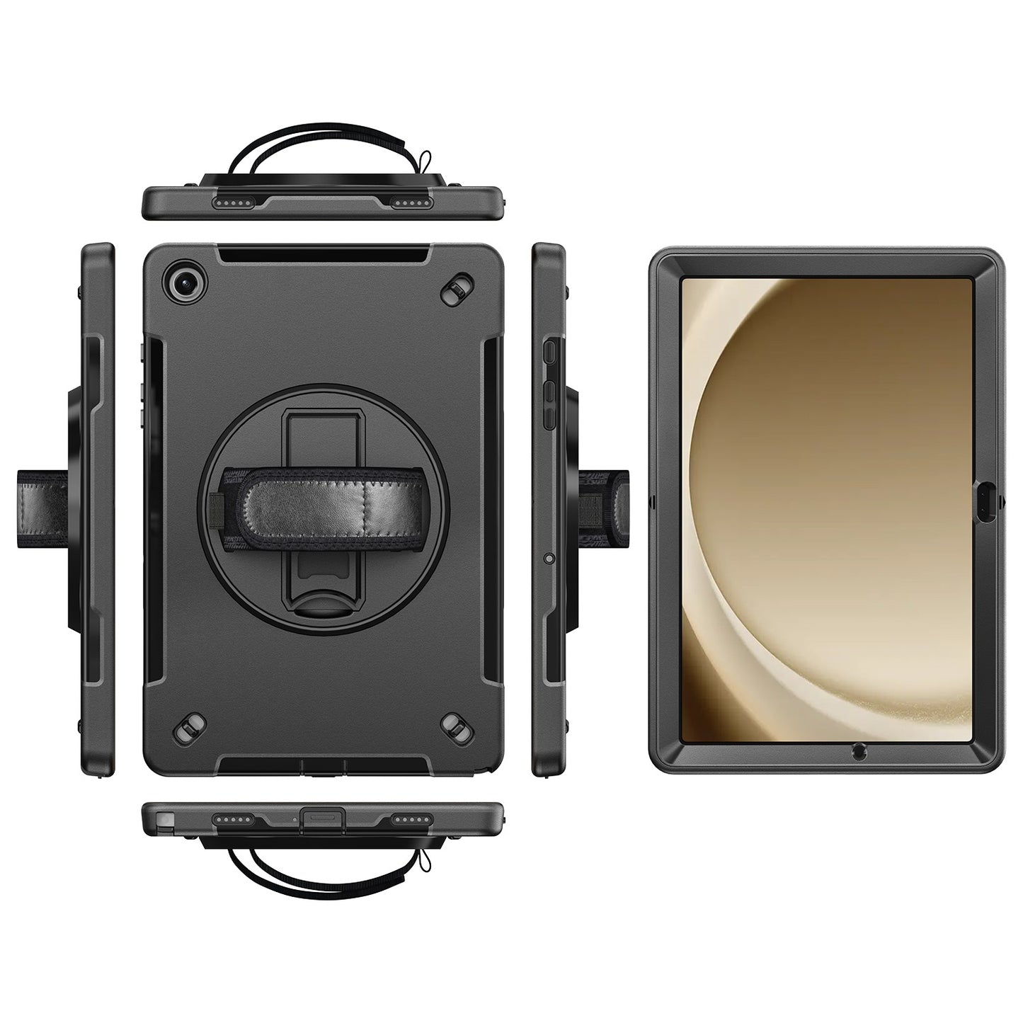 USP Rugged Samsung Galaxy Tab A9+ (11') Case Black - Built-in-Kickstand, Adjustable Hand Strap, S... - Image 2