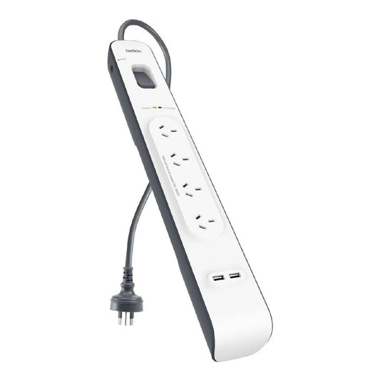Belkin SurgePlus 4-Outlet 2-Meter Surge Protection Strip With Two (2.4) Amp USB Charging Ports...