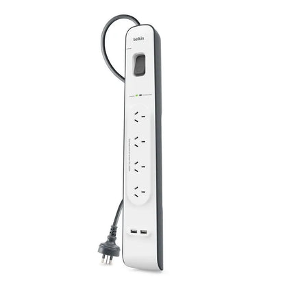 Belkin SurgePlus 4-Outlet Surge Protector With Dual USB Port 2.4 Amp-White(BSV401au2M),Heavy Duty... - Image 2