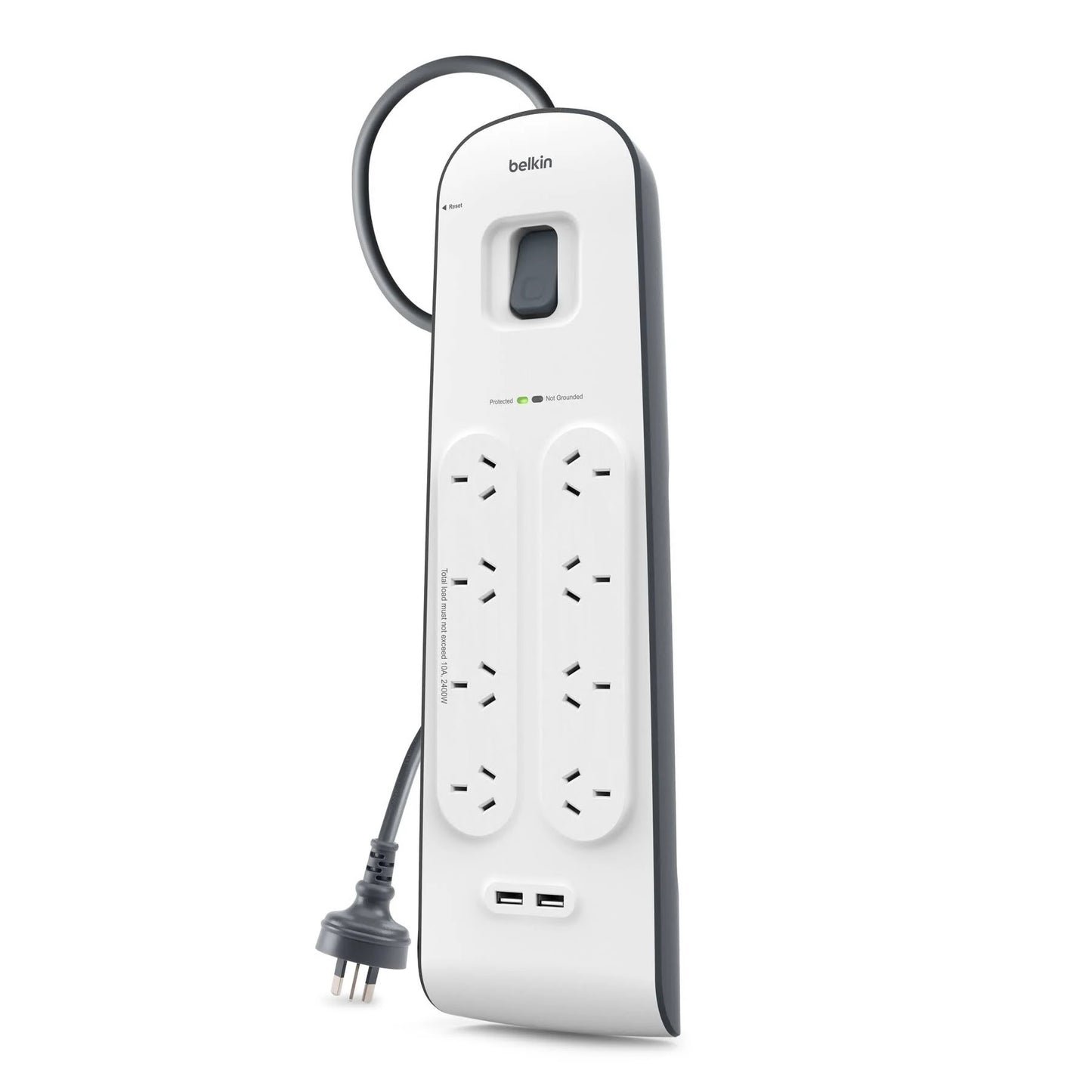 Belkin SurgePlus 8-Outlet 2-Meter Surge Protection Strip With Two (2.4) Amp USB Charging Ports... - Image 2