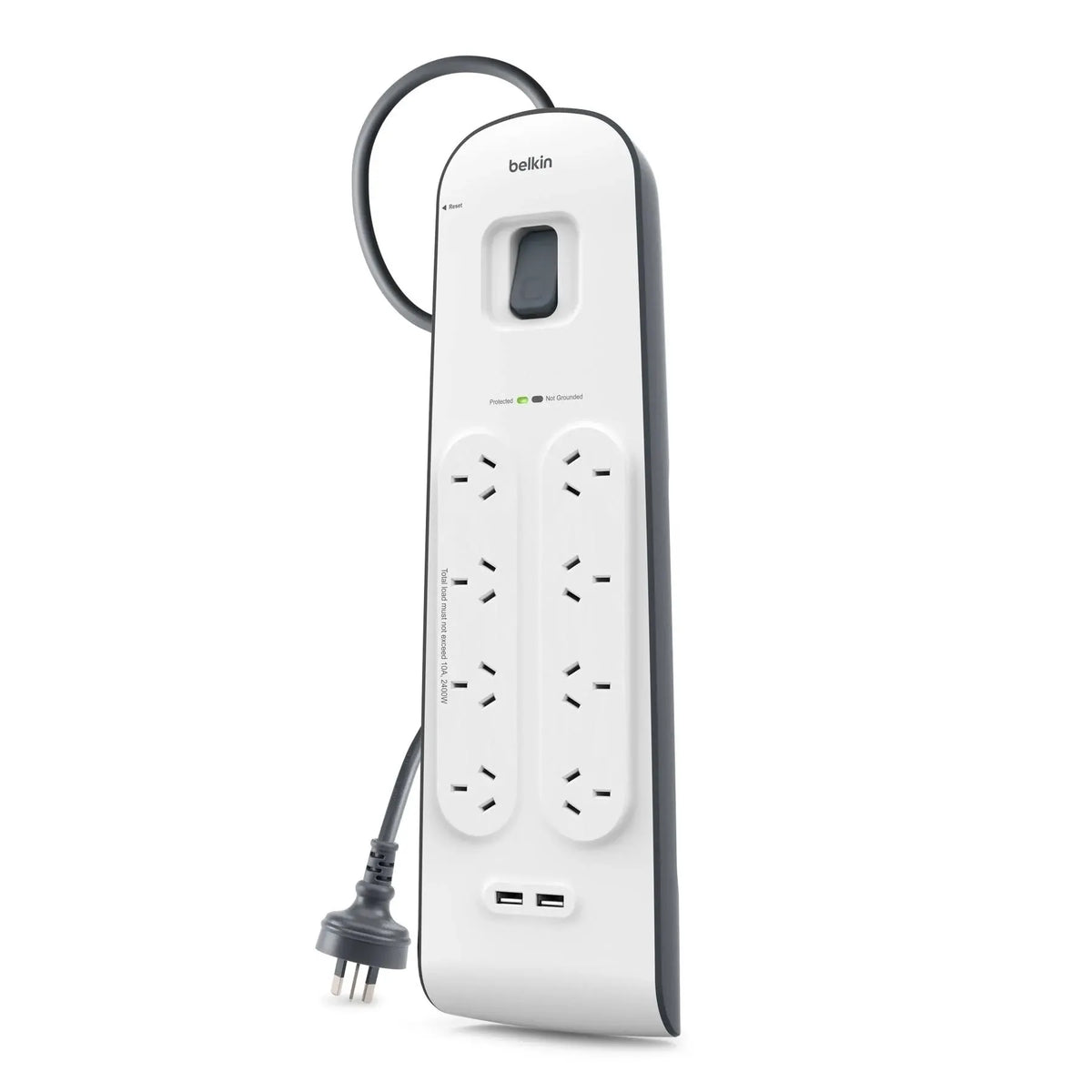 Belkin SurgePlus 8-Outlet Surge Protector With Dual USB Port 2.4 Amp-White(BSV804au2M),Heavy Duty... - Image 2