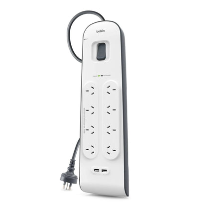 Belkin SurgePlus 8-Outlet Surge Protector With Dual USB Port 2.4 Amp-White(BSV804au2M),Heavy Duty... - Image 2