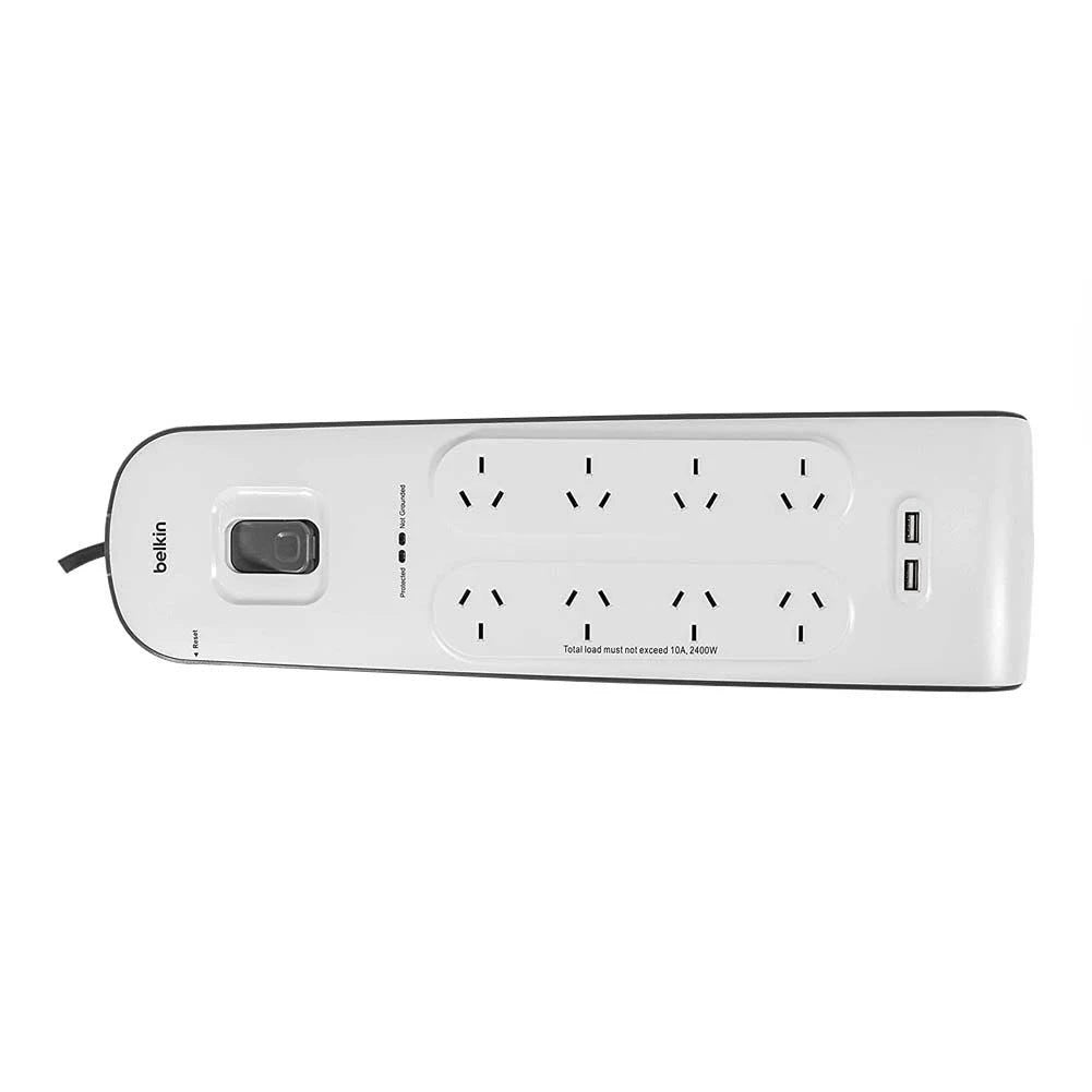 Belkin SurgePlus 8-Outlet 2-Meter Surge Protection Strip With Two (2.4) Amp USB Charging Ports... - Image 4
