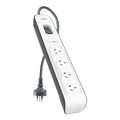 Belkin SurgeMaster 4-Outlet Surge Protection Strip with 2M Power Cord - White/Grey (BSV400au2M),...
