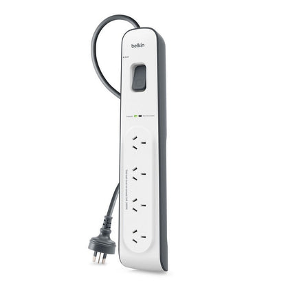 Belkin SurgeMaster 4-Outlet Surge Protection Strip - White/Grey (BSV400au2M), 2M Power Cord, 525... - Image 2