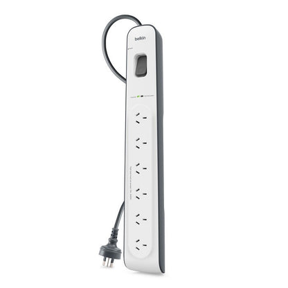 Belkin SurgeMaster 6-Outlet Surge Protection Strip - White/Grey (BSV603au2M), 2M Power Cord, 650... - Image 2