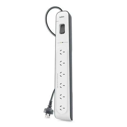 Belkin SurgeMaster 6-Outlet Surge Protection Strip with 2M Power Cord - White/Grey (BSV603au2M),... - Image 2