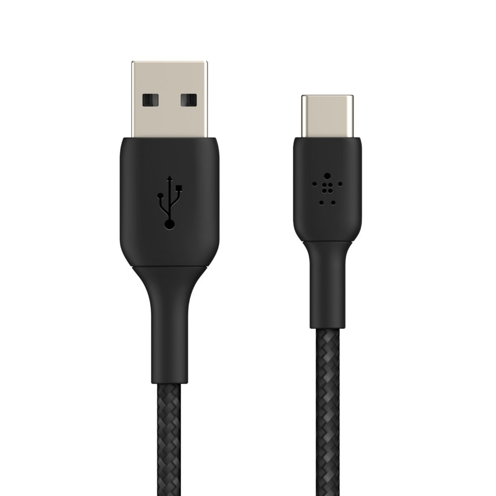 Belkin BoostCharge Braided USB-C to USB-A Cable (3M) - Black (CAB002bt3MBK), 3A/15W, 480Mbps, 30K... - Image 2