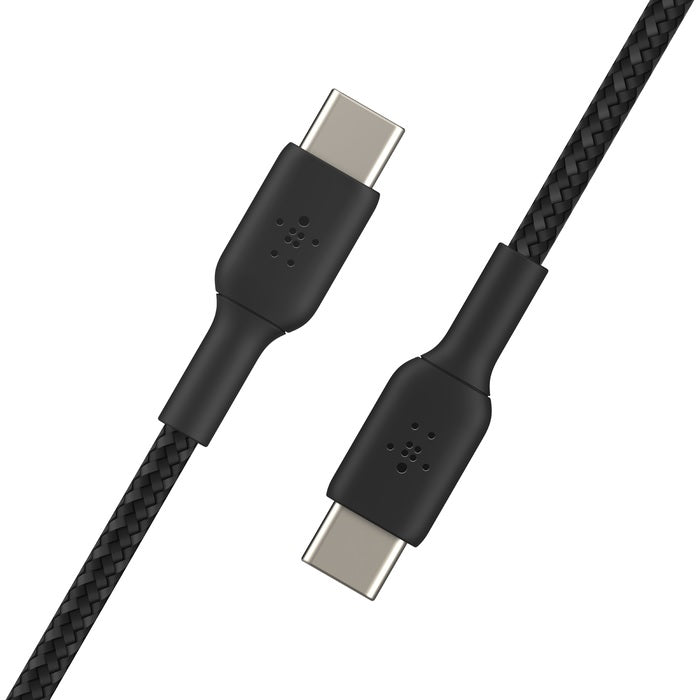 Belkin BoostCharge Braided USB-C to USB-C Cable (1M) - Black (CAB004bt1MBK), 3A/60W, 480Mbps, 30K... - Image 4