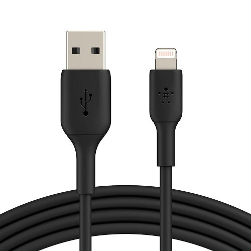 Belkin BoostCharge Braided Lightning to USB-A Cable (1M) - Black (CAA002bt1MBK), 2.4A/12W, 480Mbp...