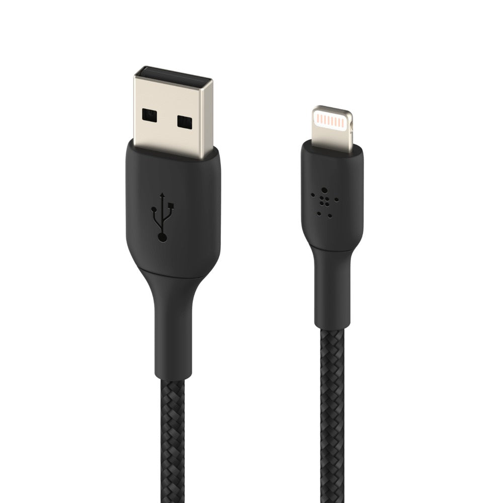 Belkin BoostCharge Braided Lightning to USB-A Cable (0.15M) - Black(CAA002bt0MBK), 2.4A/12W, 480M... - Image 2