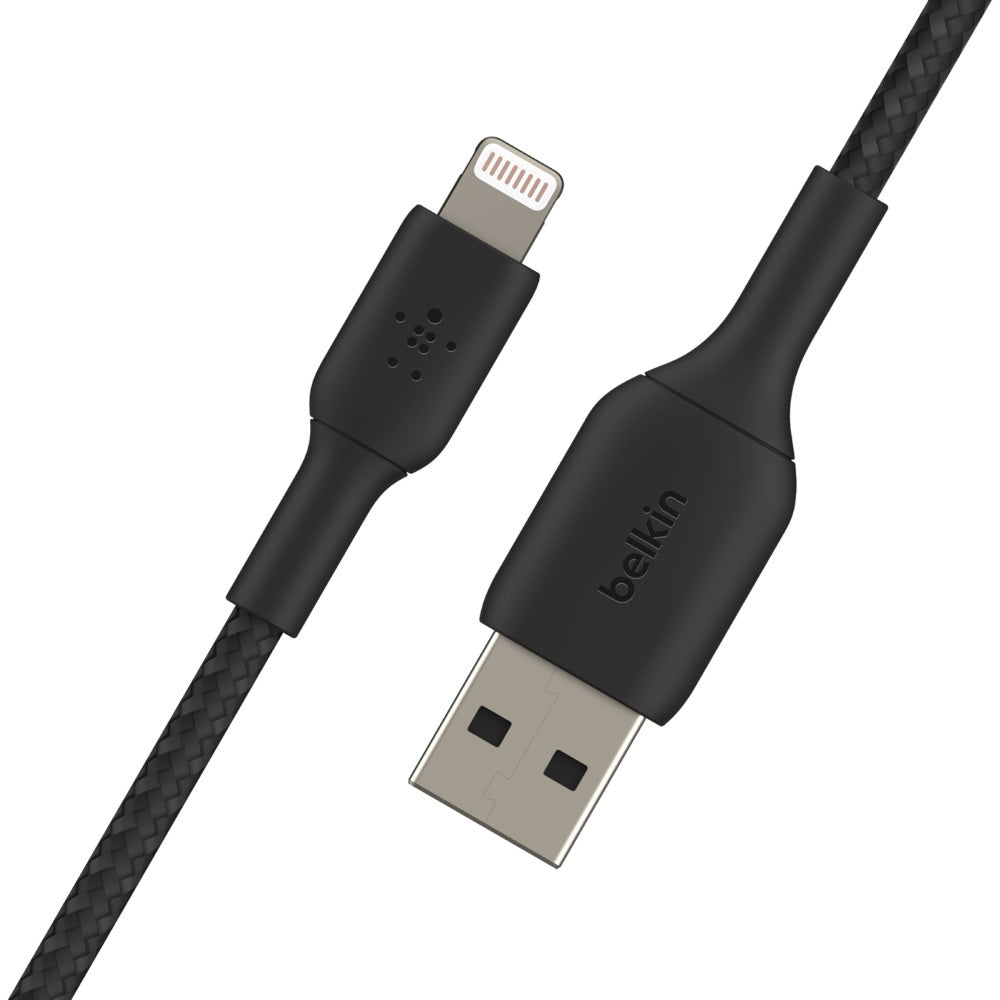 Belkin BoostCharge Braided Lightning to USB-A Cable (0.15M) - Black(CAA002bt0MBK), 2.4A/12W, 480M... - Image 3