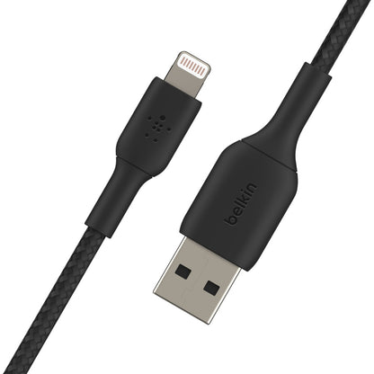 Belkin BoostCharge Braided Lightning to USB-A Cable (2M) - Black (CAA002bt2MBK), 2.4A/12W, 480Mbp... - Image 3
