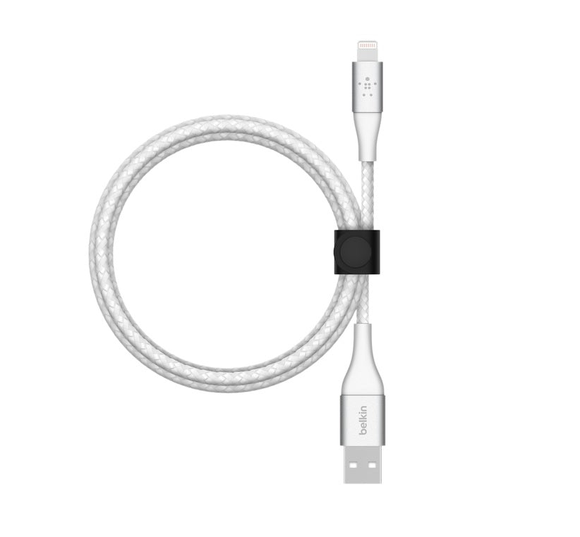 Belkin BoostCharge Braided Lightning to USB-A Cable (2M) - White (CAA002bt2MWH), 2.4A/12W, 480Mbp... - Image 2