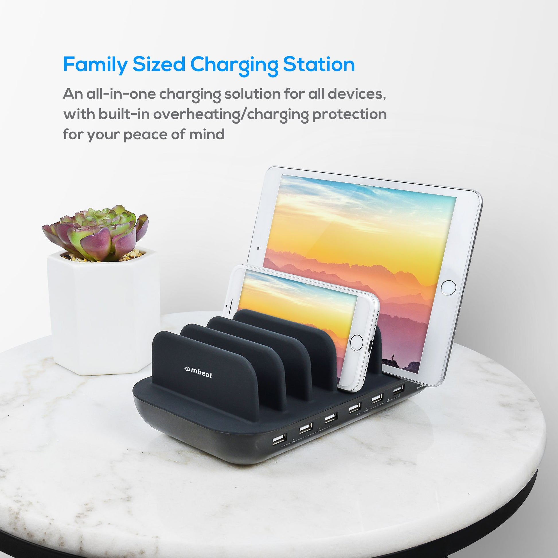 mbeat® Gorilla Power 60W 7 Port USB-C  USB Charging Station 6× USB-A 1× USB-C PD Output Power: To... - Image 2