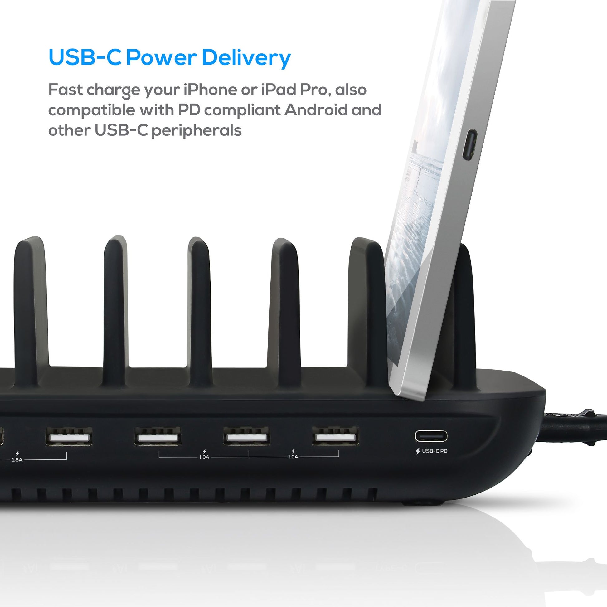 mbeat® Gorilla Power 60W 7 Port USB-C  USB Charging Station 6× USB-A 1× USB-C PD Output Power: To... - Image 3