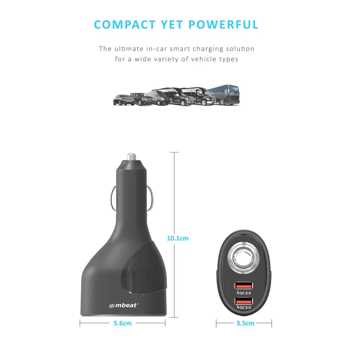 （LS） mbeat®  Gorilla Power Dual Port QC3.0 Car Charger and Cigarette Lighter Extender features bu... - Image 4