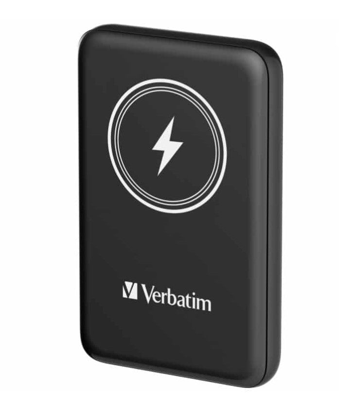 Verbatim Power Pack 10,000 mAh PD 3.0,  22.5w, embedded cables USB-C, Lightning Cables, USB-A Por...