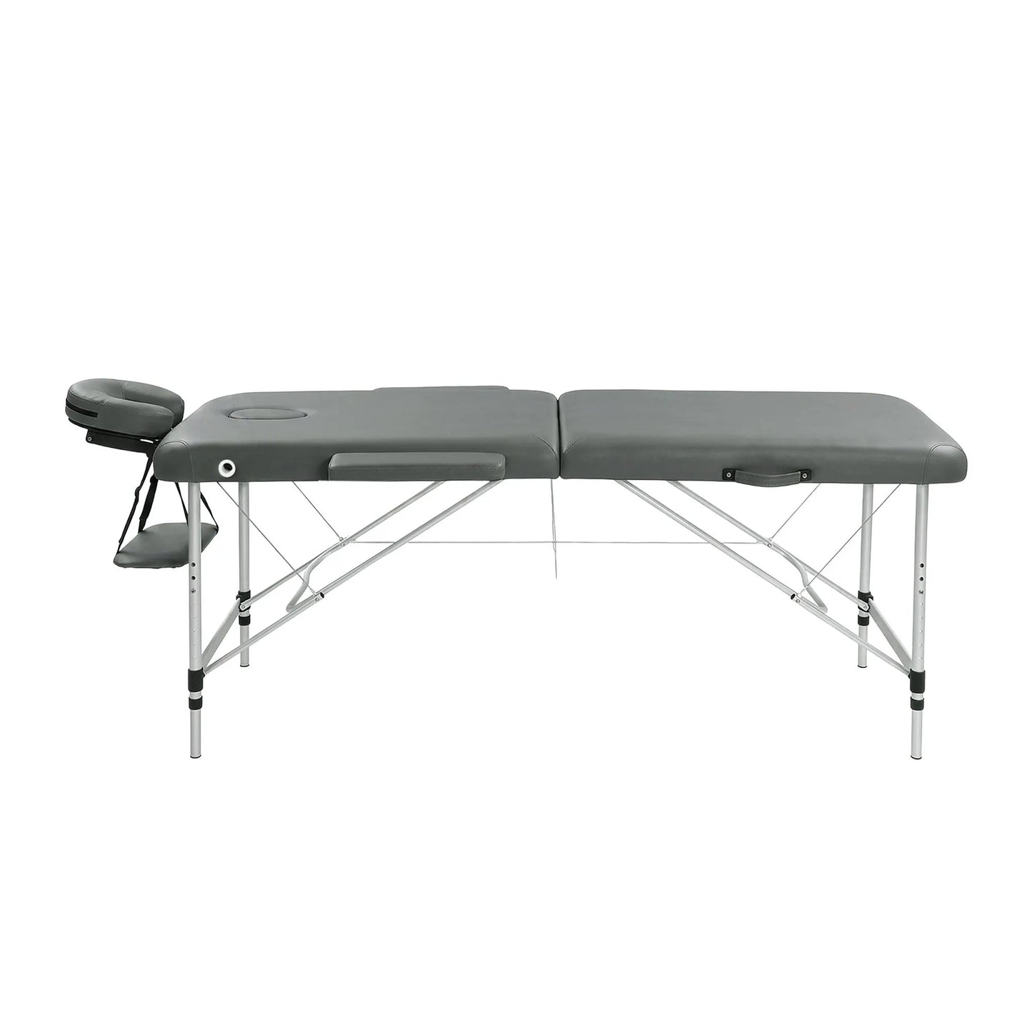 Zenses Massage Table 55cm Portable 2 Fold Aluminium Beauty Bed Grey - Image 3