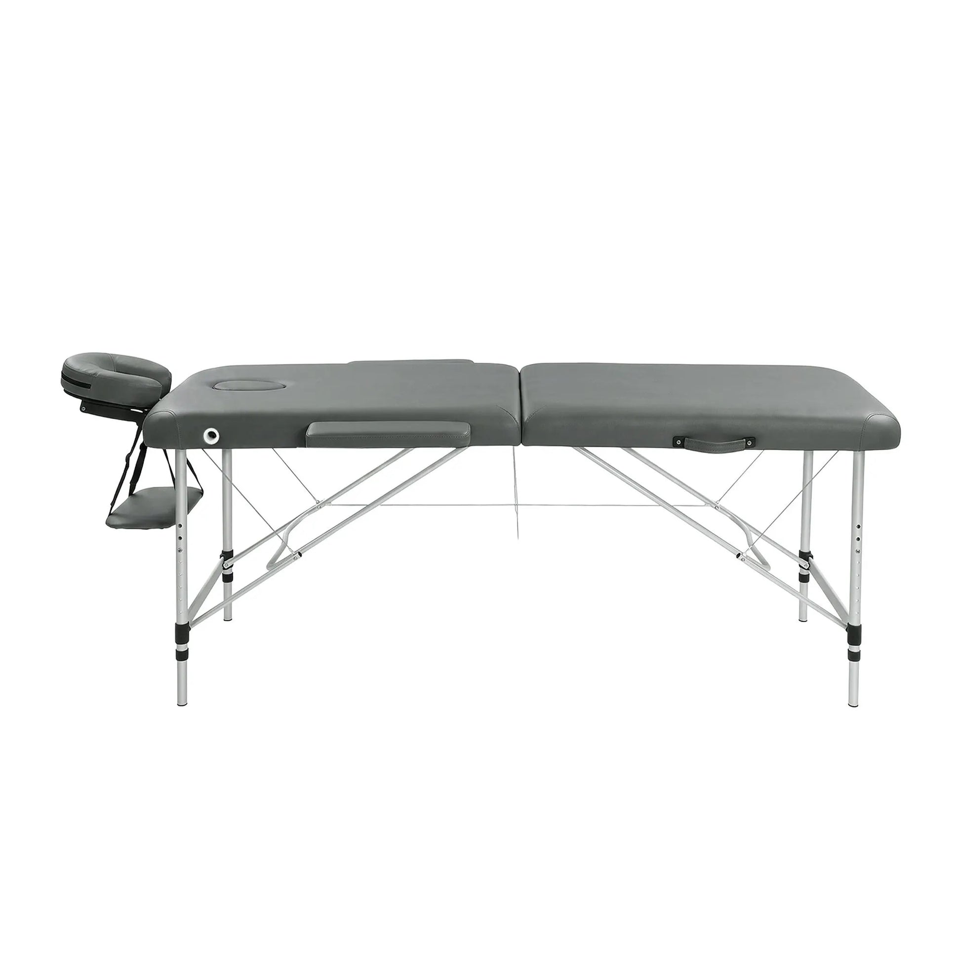 Zenses Massage Table 55cm Portable 2 Fold Aluminium Beauty Bed Grey - Image 3