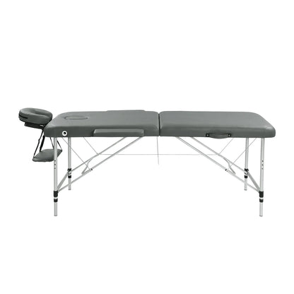 Zenses Massage Table 55cm Portable 2 Fold Aluminium Beauty Bed Grey - Image 3