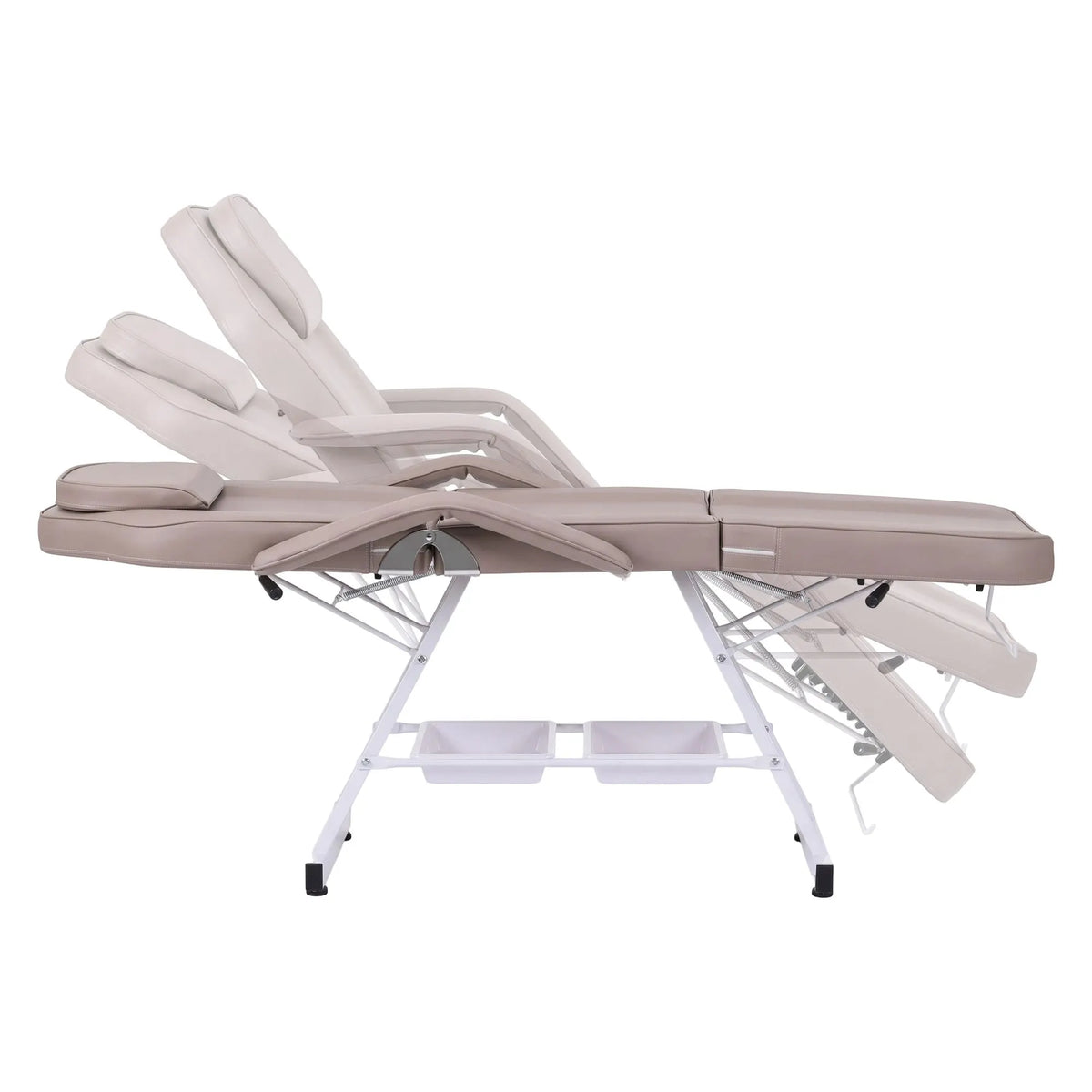 Zenses Beauty Bed with Stool, Beige, Adjustable Facial Massage Table, Tattoo Chair, Salon Services - Image 8