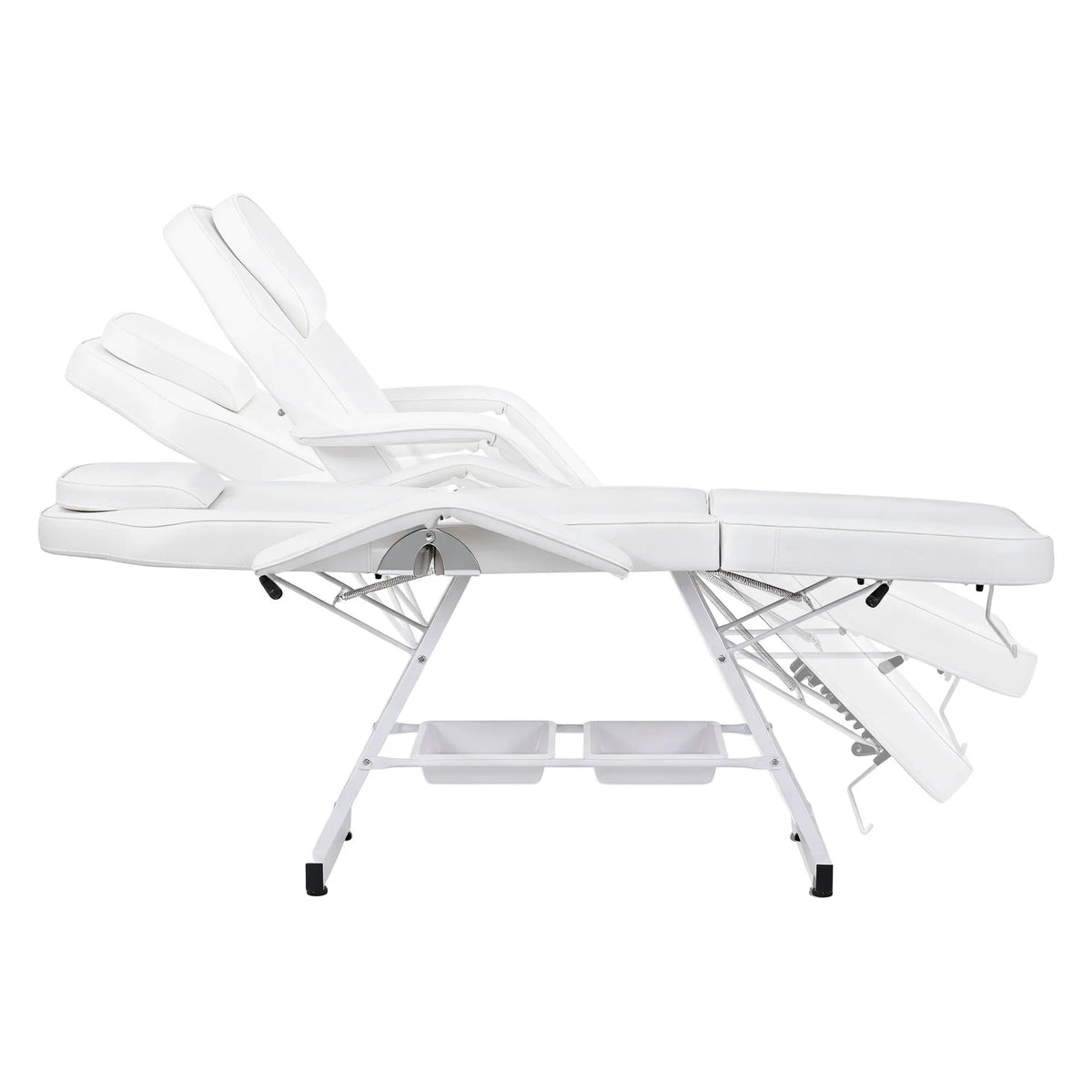 Zenses Beauty Bed with Stool, White, Adjustable Facial Massage Table, Tattoo Chair, Salon Services - Image 8