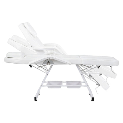 Zenses Beauty Bed with Stool, White, Adjustable Facial Massage Table, Tattoo Chair, Salon Services - Image 8