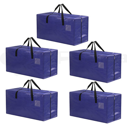 Artiss Moving Bags Heavy Duty Waterproof Backpack Straps Large Storage Totes 5 Pack Blue - Image 2
