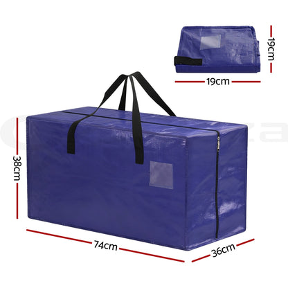 Artiss Moving Bags Heavy Duty Waterproof Backpack Straps Large Storage Totes 5 Pack Blue - Image 3