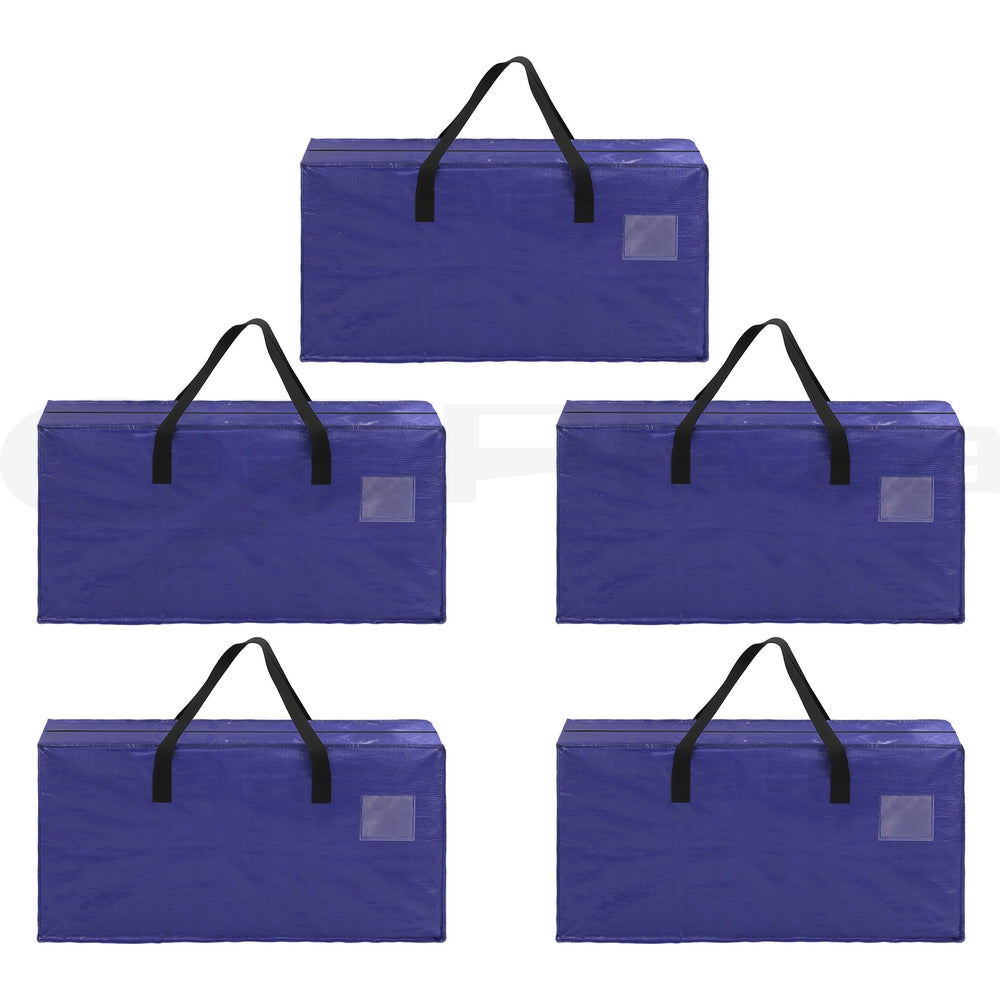 Artiss Moving Bags Heavy Duty Waterproof Backpack Straps Large Storage Totes 5 Pack Blue - Image 4