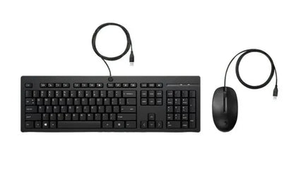 HP 225 USB Wired Desktop Keyboard Mouse Combo G2 USB-A Three button mouse adjustable keyboard fee...