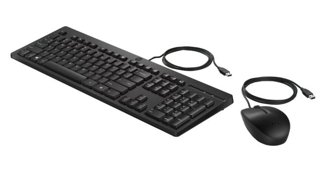 HP 225 USB Wired Keyboard Mouse Combo for Business - Full-Sized USB 3.0 Type-A Comfortable Reliab...