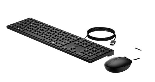 HP 320MK USB Wired Desktop Keyboard Mouse Combo Reduced-sized  Low-Profile Quiet Keys PlugPlay fo...