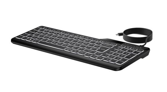 HP 405 Multi-Device Backlit Wired Keyboard Removable USB-C® cable with USB-A Slim Full-size Numpa... - Image 2