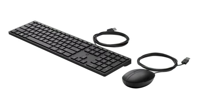 HP 320MK USB Wired Desktop Keyboard Mouse Combo Reduced-sized  Low-Profile Quiet Keys Easy Clean...