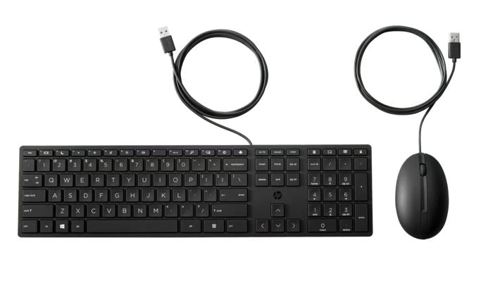 HP 320MK USB Wired Desktop Keyboard Mouse Combo Reduced-sized  Low-Profile Quiet Keys Easy Clean... - Image 2