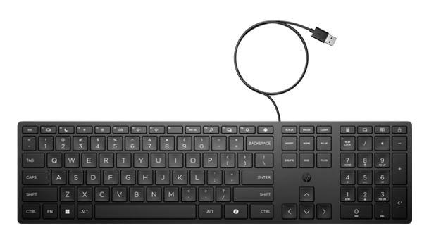 HP Wired 320K Full-Sized Keyboard - Compatible with Windows 10, Desktop PC, Laptop, Notebook USB...