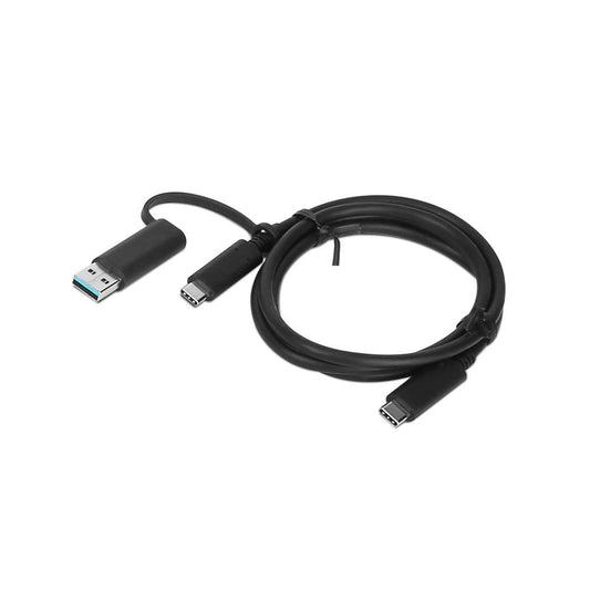 LENOVO Hybrid USB-C Cable with USB-A Adapter 5A 24Pin support 10Gbps 1M Cable - Notebook Accessories