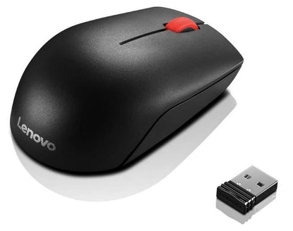 LENOVO Essentials Compact Wireless Mouse - 2.4 GHz Wireless via Nano USB, 1000 DPI, Optical sensor, Supported PC with USB port, 1 Year Warranty