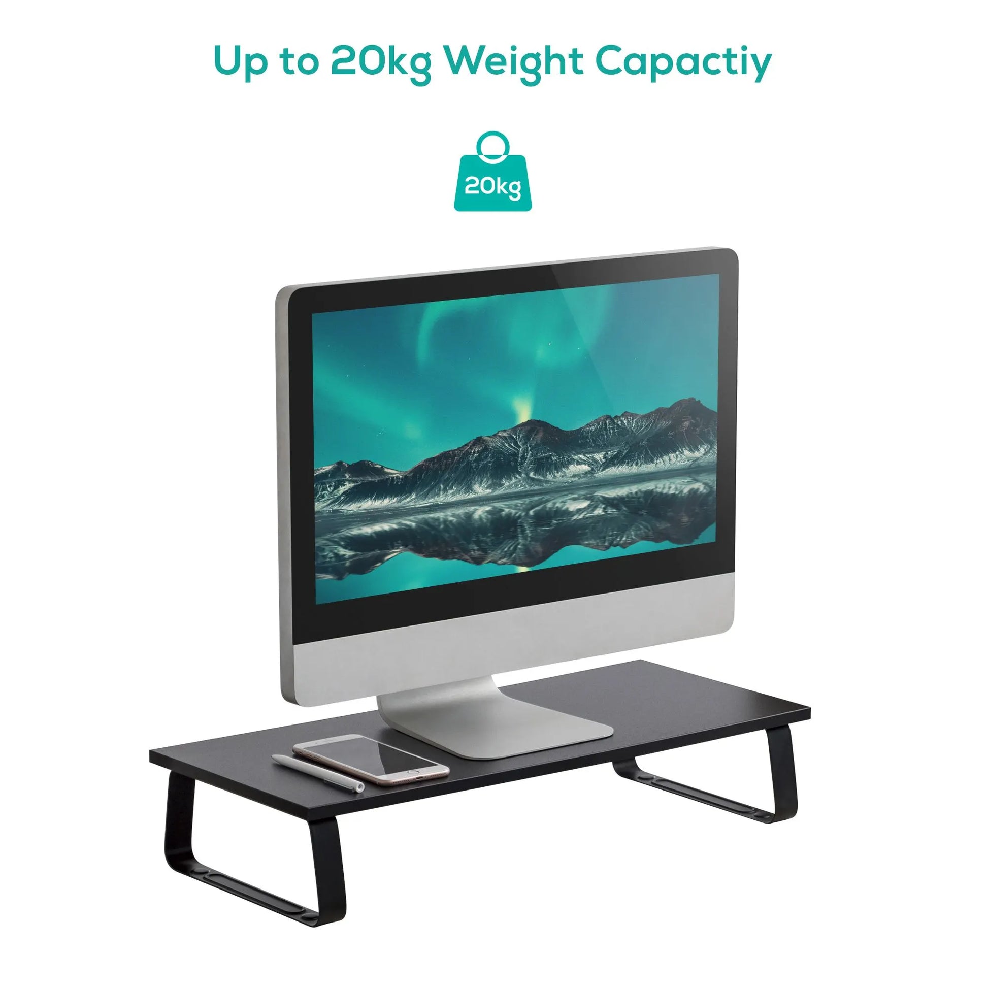 mbeat® activiva Ergolife Black Monitor Stand Riser Ergonomic design Durable and long lasting stai... - Image 3
