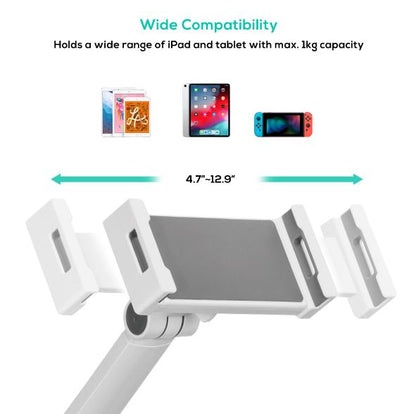 mbeat® activiva Universal iPad  Tablet Floor Stand Stand Tall Secure and Robust Freestyle Adjustment Mobile Display Stand Material:Aluminium, Plastic