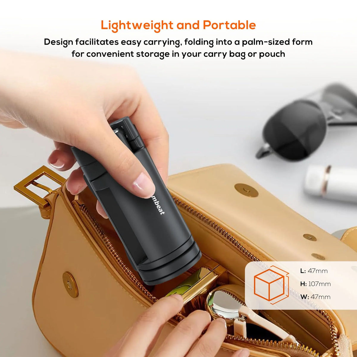 (LS) mbeat® Portable Travel Phone Holder Portable Design/ 360 degree Rotatable Base/ Compact  Lig... - Image 3