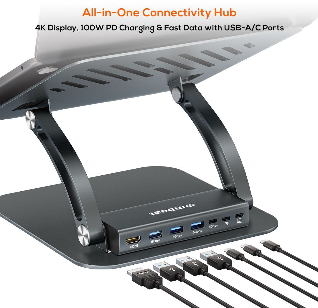 mbeat® Stage P6 Laptop Stand with USB-C Dock - Notebook Accessories - Image 2
