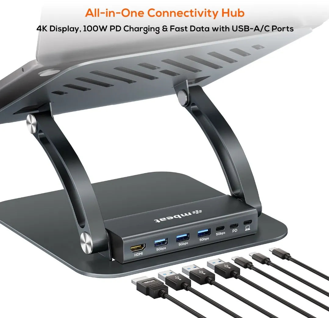 mbeat® Stage P6 Laptop Stand with USB-C Dock - Notebook Accessories - Image 2