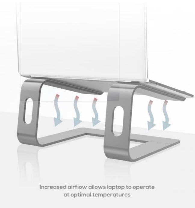 mbeat® Stage S1 Elevated Laptop Stand up to 16' Laptop (Space Grey) Material: Aluminium Alloy Pro... - Image 3